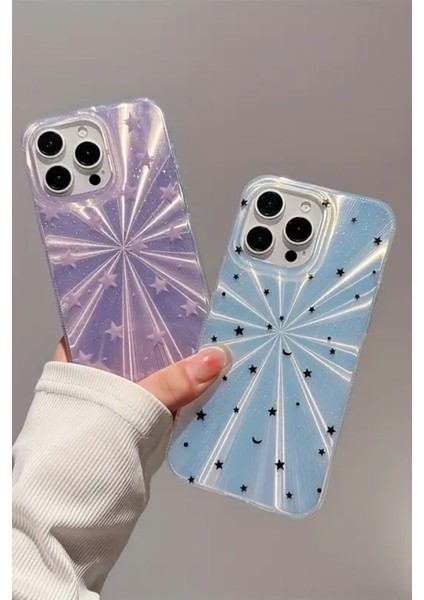 Apple iPhone 14 Pro Max Uyumlu Mavi Yıldız Patlaması Desenli Parlak Silikon Kılıf indirimleri