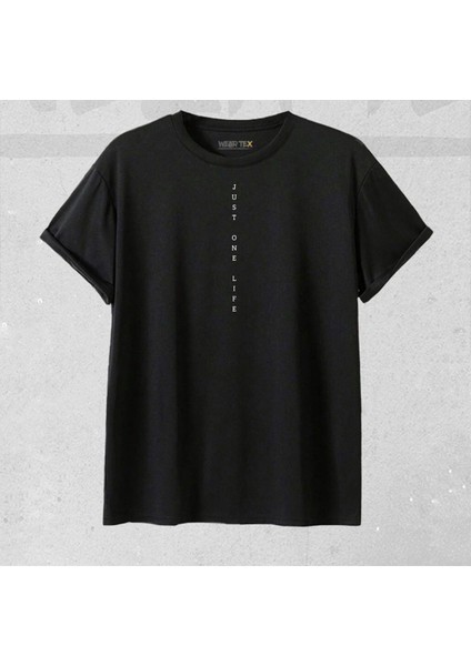 Yeni Sezon Oversize “ Just One Life “ Desenli T-Shirt