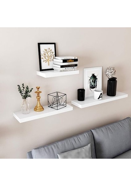 Duvar Rafı, Kitaplar, Resimler, Dekorasyon, Yüzer Raf, 80 x 20 x 3,8 Cm, Ofis Rafı, Mdf, Oturma Odası, Mutfak, Koridor, Yatak Odası, Banyo Için Duvar Panosu, Beyaz LWS28WT fırsatları
