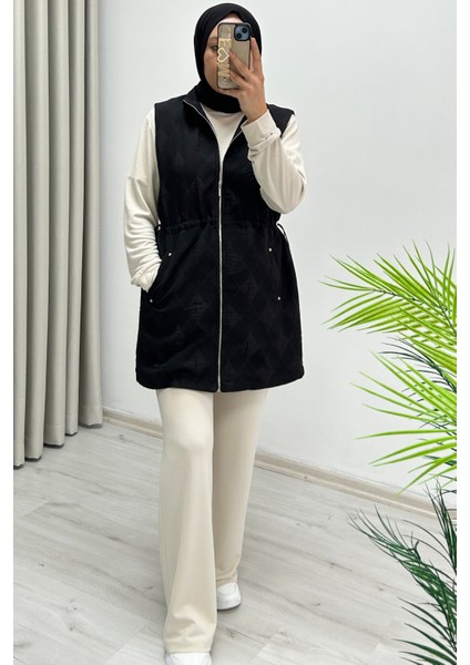 Jupe Mevsimlik Full Fermuar Kapamalı Ayarlanabilir Bel Büzme Detaylı Astarlı Kapitone Yelek fiyatları