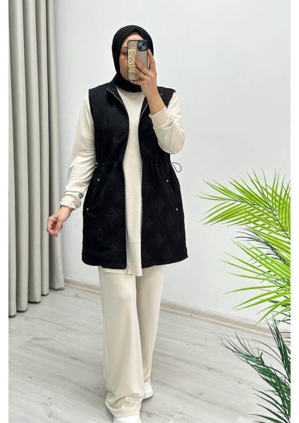 Jupe Mevsimlik Full Fermuar Kapamalı Ayarlanabilir Bel Büzme Detaylı Astarlı Kapitone Yelek modelleri