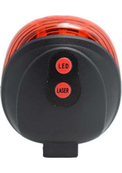 Fonksiyonlu Pilli Bisiklet LED Lazer Şerit Işığı Arka Stop Lambası Kırmızı