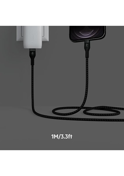 Boostcharge Pro Flex Örgülü Usb-C/lightning Kablosu, 1 M, Mfı Sertifikalı, 20 W, Hızlı Şarj Için, Pd Power Delivery Ile, iPhone 14/14 Plus, 13, 12, Pro, Max, Mini Gibi Cihazlar Için, Siyah fiyatları