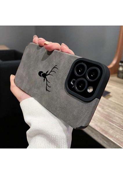 iPhone 15 Pro Uyumlu Geyik Desenli Premium Süet Dokulu Kamera Korumalı Kılıf fiyatları
