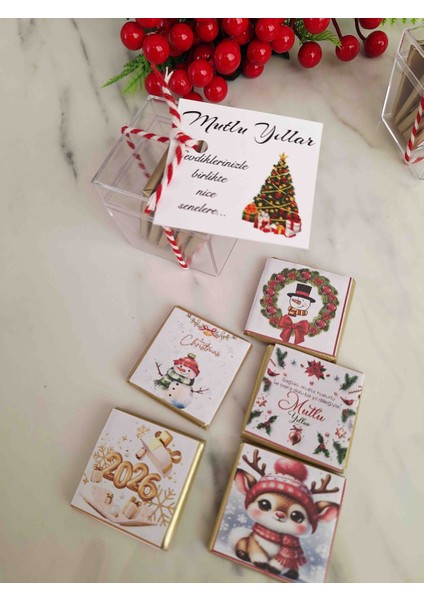 Yeni Yıl Çikolata 5'li Madlen 2026 1 Adet mika