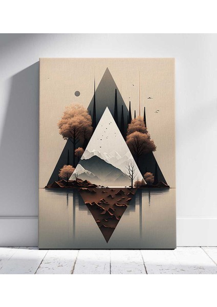 Geometrik Yansıma Manzara Oturma Odası Salon Kanvas Tablo Duvar Resim