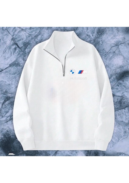 Dik Yaka Yarım Fermuarlı Içi Polarlı Mevsimlik Bmwmotorsport Göğüs Baskılı