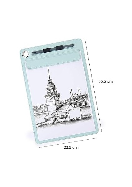 Kapaksız Sekreterlik Mıknatıslı Sanatsal Çizim A4 Rainbow Art Clip Board Vegan 23,5X35,5 Cm. Su Yeşili modelleri