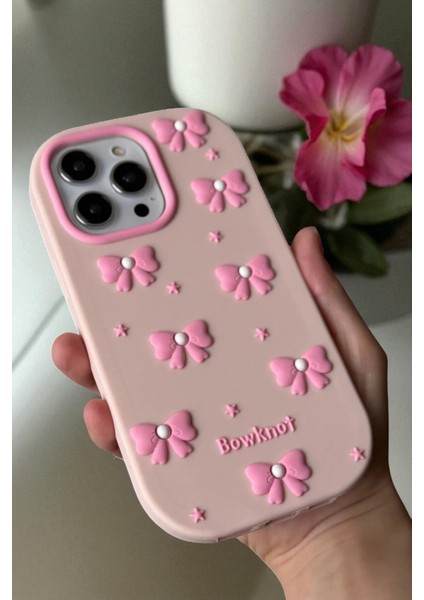 iPhone 16 Pro Yumlu Pembe Fiyonk Desenli Kabartmalı Yumuşak Silikon Kılıf fiyatları