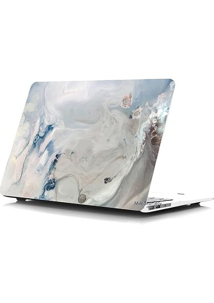 Macbook Air M1 Kılıf 13INÇ MARBLE10NL (Touchıd'li M1 Air) A2337 A2179 A1932 ile Uyumlu R-39 modelleri
