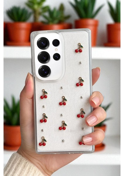 Samsung S24 Ultra Uyumlu – Epoksi Kiraz Desenli, Şeffaf, Darbe Dayanıklı Telefon Kılıfı indirimleri