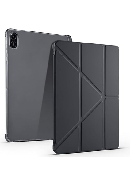Pad X8A 11INÇ ile Uyumlu Kılıf Kalem Bölmeli Trifolding Case Siyah