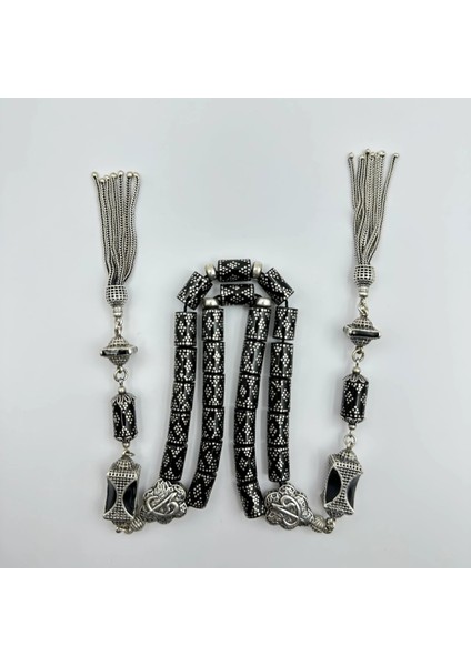 Has Oltu Taşı ve Gümüş Dizayn Özel Tasarım (1 Adet Üretildi) Koleksiyonluk Tespih