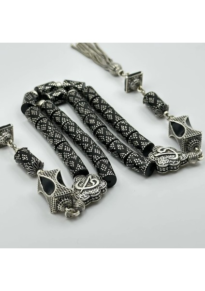 Has Oltu Taşı ve Gümüş Dizayn Özel Tasarım (1 Adet Üretildi) Koleksiyonluk Tespih fiyatları