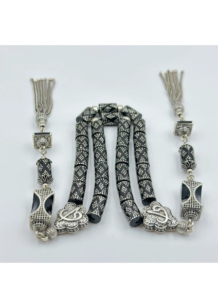 Has Oltu Taşı ve Gümüş Dizayn Özel Tasarım (1 Adet Üretildi) Koleksiyonluk Tespih modelleri