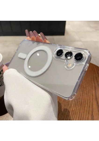 Galaxy S24 Fe Uyumlu Şeffaf Magsafe Kılıf Darbe Emici Silikon, Kamera Korumalı, Manyetik fırsatları