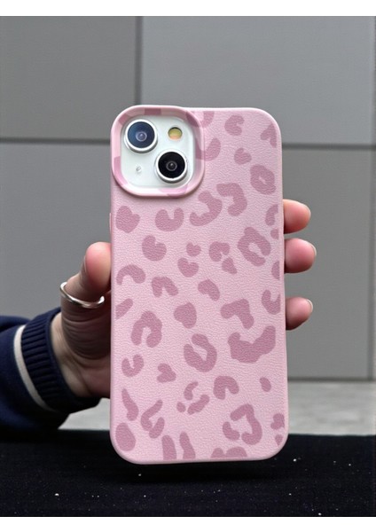 iPhone 15 Plus / 14 Plus Uyumlu Pembe Leopar Desenli Ince Yumuşak Silikon Kılıf fiyatları