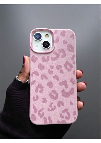 iPhone 15 Plus / 14 Plus Uyumlu Pembe Leopar Desenli Ince Yumuşak Silikon Kılıf fırsatları