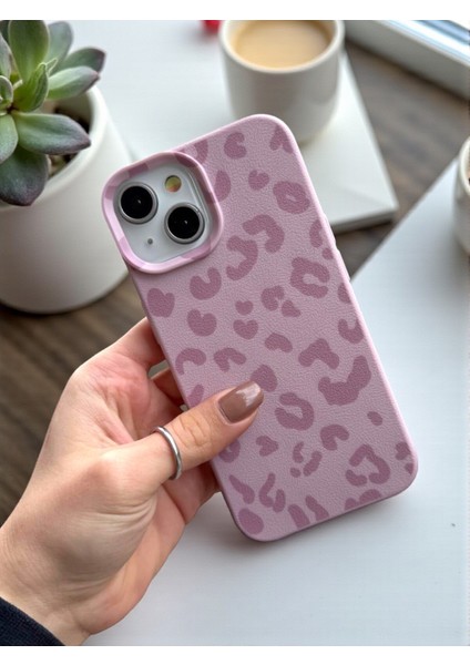iPhone 15 Plus / 14 Plus Uyumlu Pembe Leopar Desenli Ince Yumuşak Silikon Kılıf indirimleri