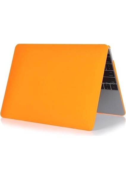 Macbook Air M2-M3 Kılıf 13.6 Inç Mat Kılıf (Touchıd'li Air M2-M3) A2681 A3113 ile Uyumlu Turuncu modelleri