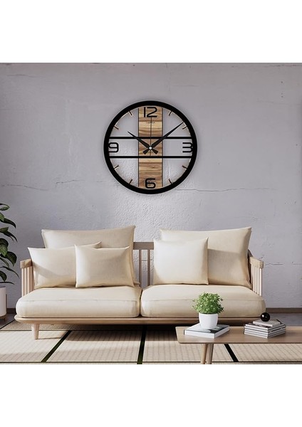 Duvar Saati, 42CM, Sessiz Mekanizmalı, Ev ve Ofis Hediyesi, Modern Duvar Saati, Landiwork Unique