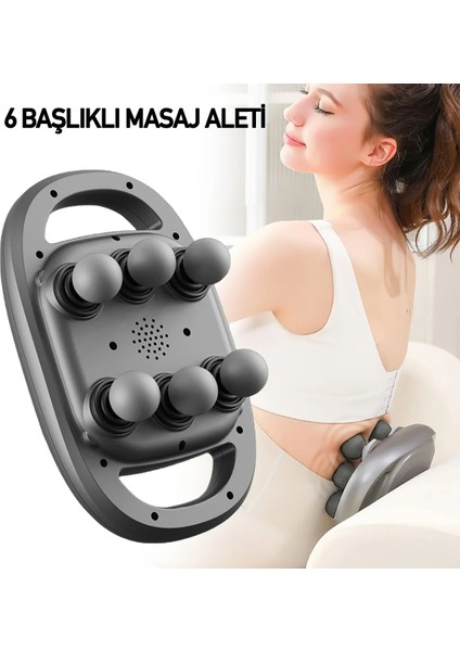 Şarjlı 6 Başlıklı Çok Fonksiyonlu Tüm Vücut Masaj Aleti