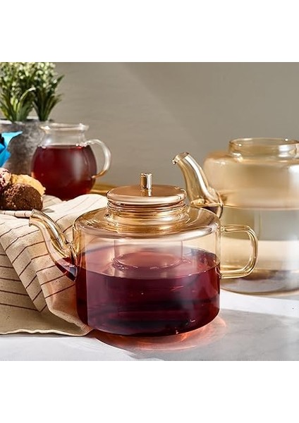 Tobby Borosilikat Cam Çaydanlık Amber modelleri