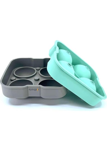 Chef Eysigo Büyük Boy Silikon 4 Bölmeli Top Buz Kalıbı, Sarı Gri (Yeşil Gri) fırsatları
