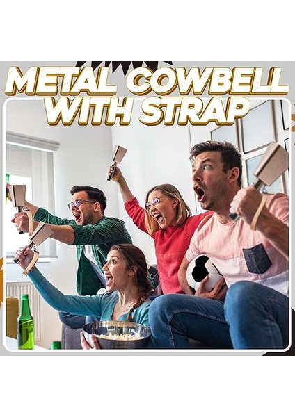 "saplı Metal Cowbells - (1 Paket) Spor Etkinlikleri, Futbol Oyunları, Okul Ruhu, Mitingler ve Kutlamalar Için Yüksek Sesle Tezahürat Gürültü Yapıcılar - Bakır Çelik Vurmalı Müzik Enstrümanı indirimleri