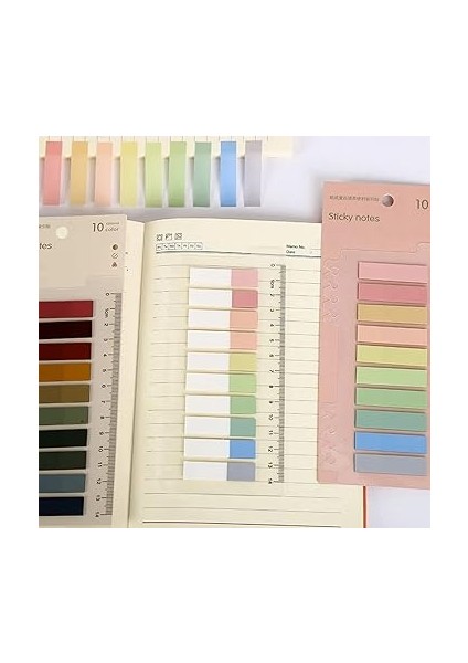 Post It 10 Renkli 200 Yaprak Yapışkan Not Kağıtları Sticky Notes Etiket Not Defteri Kitap Ayracı (Vanilya Tam) fırsatları