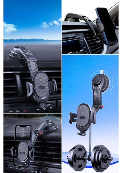 Buffer® Güçlü Vantuzlu Araç Içi Konsol Üstü Telefon Tutucu Aparat