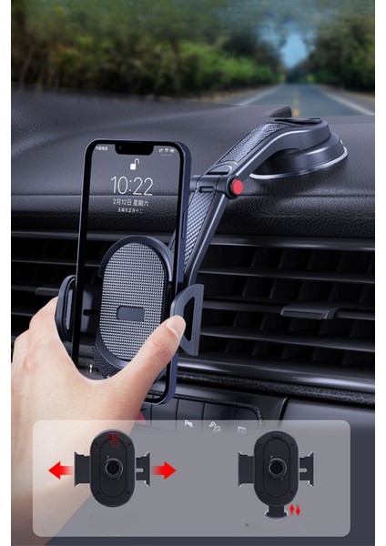 Buffer® Güçlü Vantuzlu Araç Içi Konsol Üstü Telefon Tutucu Aparat