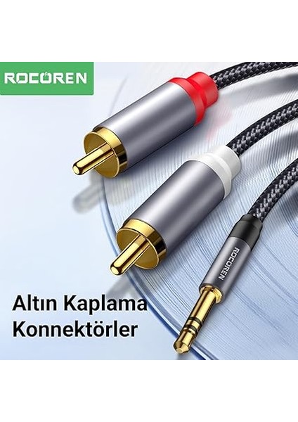 3.5mm Aux Jack To Rca Hi-Fi Ses Kablosu 1 Metre indirimleri