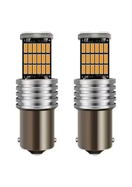 Car Accesories Oto Stop Sinyal Geri Vites Ampulü 45 LED 93 PY21W Turuncu Çapraz Tırnak fiyatları