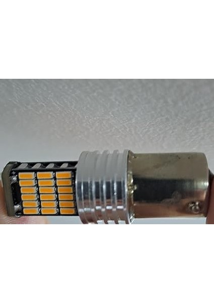 Car Accesories Oto Stop Sinyal Geri Vites Ampulü 45 LED 93 PY21W Turuncu Çapraz Tırnak indirimleri