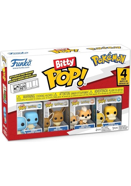 Bitty Pop: Pokemon- Squirtle 4'lü Paket, Oyuncak Figür