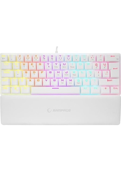 Ally K11 Beyaz Rainbow Q Bilek Destekli Red Switch Gaming Oyuncu Klavye modelleri
