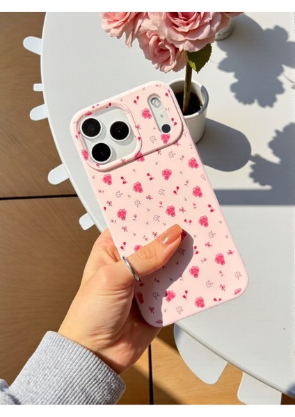 iPhone 17 Pro Uyumlu Pembe Çiçek Desenli Lansman Liquid Silikon Yumuşak Kılıf indirimleri
