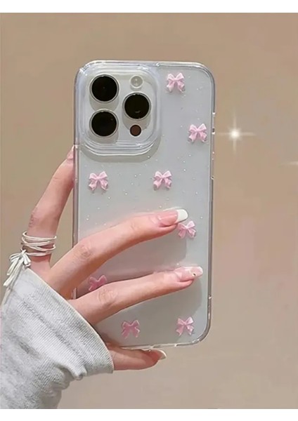 Apple iPhone 14 Pro Uyumlu – Pembe Fiyonk Tasarımlı, Darbeye Dayanıklı, Yumuşak Silikon Kılıf