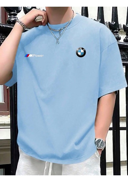 Yeni Sezon Bmw I Am Power Baskılı Pamuklu Oversize Tshirt