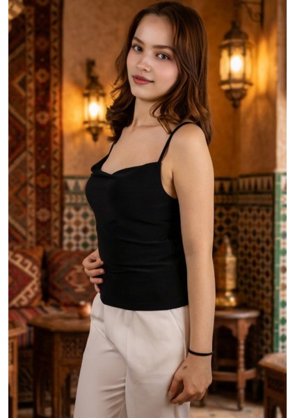 Kadın Degaje Yaka Sandy Bluz - Terletmeyen Esnek Ithal Kumaş