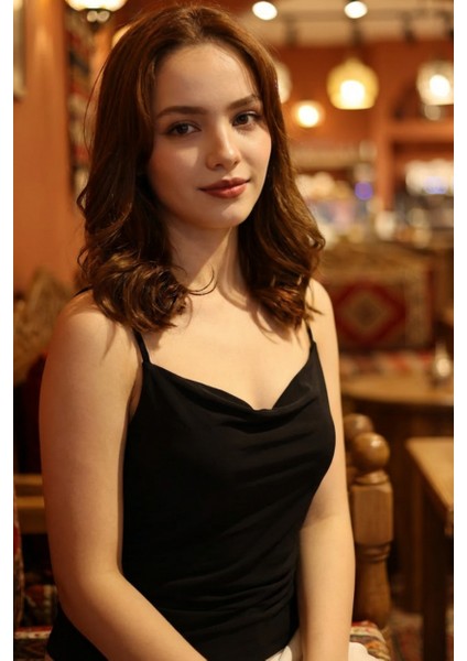 Kadın Degaje Yaka Sandy Bluz - Terletmeyen Esnek Ithal Kumaş