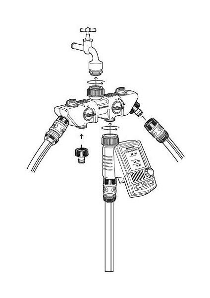4 Yollu Dağıtıcı: Musluğa 4 Cihaza Kadar Bağlantı Için, Gardena Sulama Programlayıcıları ve Zamanlayıcıları Için Uygundur, Su Akışı Düzenlenebilir ve Kapatılabilir (8194-20) indirimleri