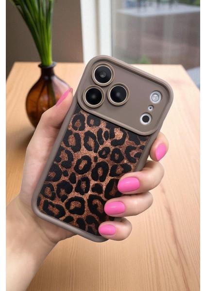 Apple iPhone 17 Pro Max Uyumlu Leopar Desenli, Yumuşak Silikon Kılıf, Darbeye Karşı Dayanıklı Kapak