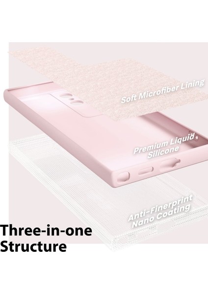 Samsung S24 Ultra Uyumlu Pembe Lansman Seri Liquid Silikon Kılıf Darbe Emici Yumuşak Koruyucu Kapak fiyatları