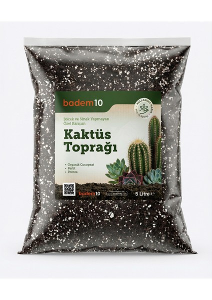 Organik Cocopeat Perlit Pomza Karışımlı Kaktüs ve Sukulent Toprağı 5 Litre indirimleri