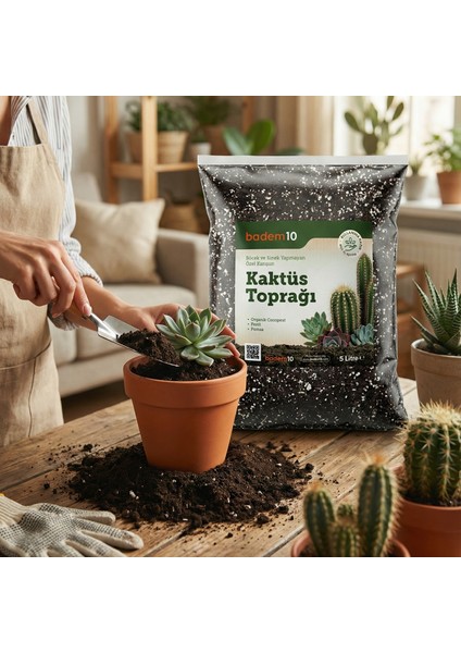 Organik Cocopeat Perlit Pomza Karışımlı Kaktüs ve Sukulent Toprağı 5 Litre modelleri