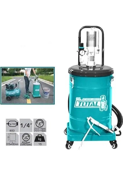 30LT Kovalı 50:1 Havalı Gres Pompası THT118302