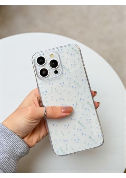 iPhone 15 Pro Max Uyumlu Şeffaf Çiçek Desenli Yumuşak Kamera Korumalı Silikon Kılıf fiyatları