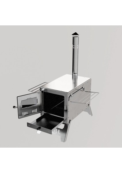 -Krom Çift Askılı Çadır Sobası – Kül Hazneli | 430 Krom, 1.50 mm Sac, Kamp ve Outdoor Soba Seti fiyatları